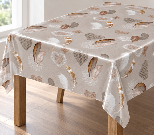 Pvc tischdecke paloma beige - pvc,